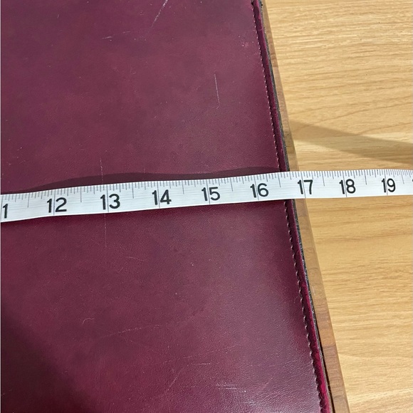 American Portfolio Co Leather Briefcase Burgundy Attaché Case - Picture 12 of 13